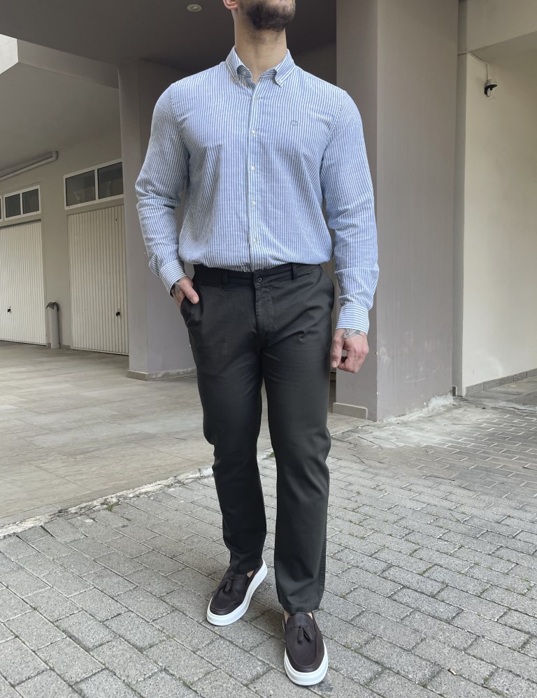 Dynamo ανδρικό χακί παντελόνι υφασμάτινο Chinos M1315L φωτογραφία